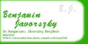 benjamin javorszky business card